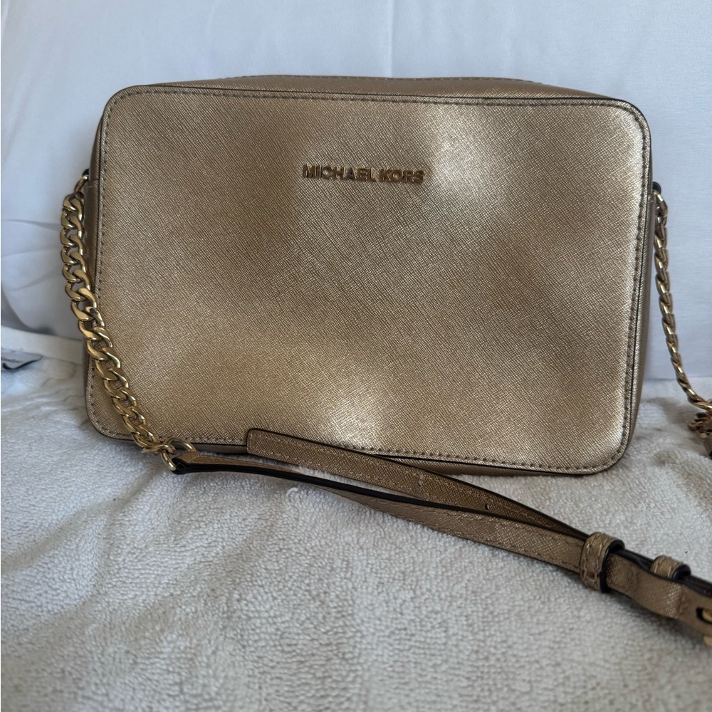 Michael Kors Metallic Gold Crossbody Bag
